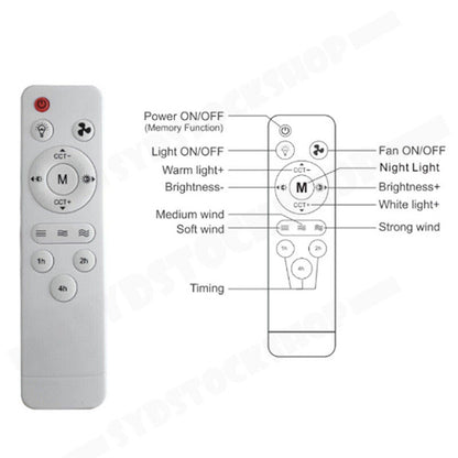 16.5 Ceiling Fan with LED Light 3-Speed Remote Control