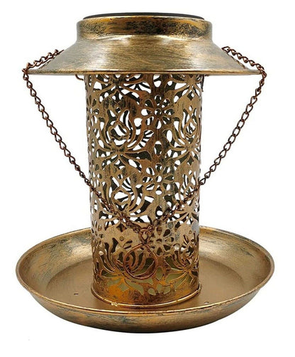 Solar Bird Seed Feeder Hanging Outdoor Garden