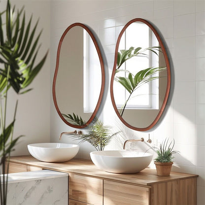 Small Art Deco Asymmetrical Wall Mirror 56x82cm