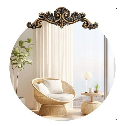 Baroque Antique Round Mirror 70x74.5 cm