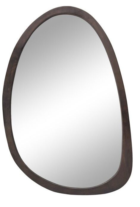 Antique Wooden Wall Mirror HD Odd Shaped Home Decor 50x70cm