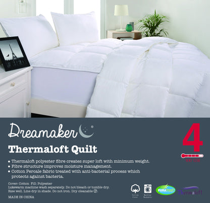Dreamaker Thermaloft Quilt 400Gsm Single Bed