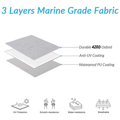 Heavy-Duty Marine Grade 17ft-19ft / 5.2m-5.8m Trailerable Jumbo Boat Cover 420D