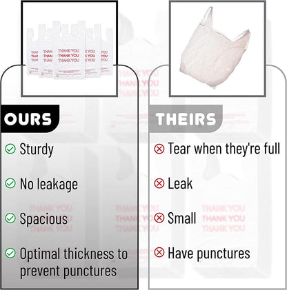 50X Plastic Shopping Bags - Reusable Recyclable Singlet Eco Grocery Carry Bag large
