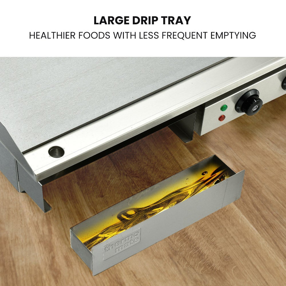 THERMOMATE Commercial Electric Griddle TH-G05, 4400W 73x37cm Flat Cooking Surface