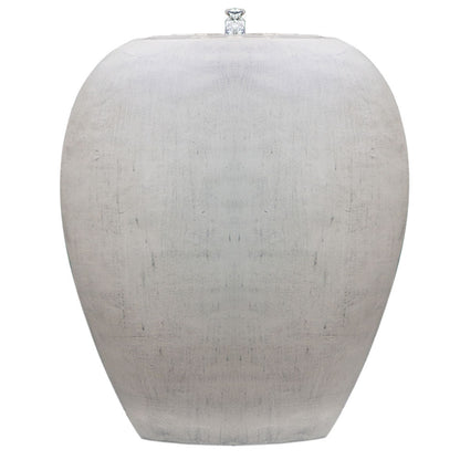 Protege Pot Style Solar Water Feature Fountain, with Panel Kit, LED Lights, Light Grey