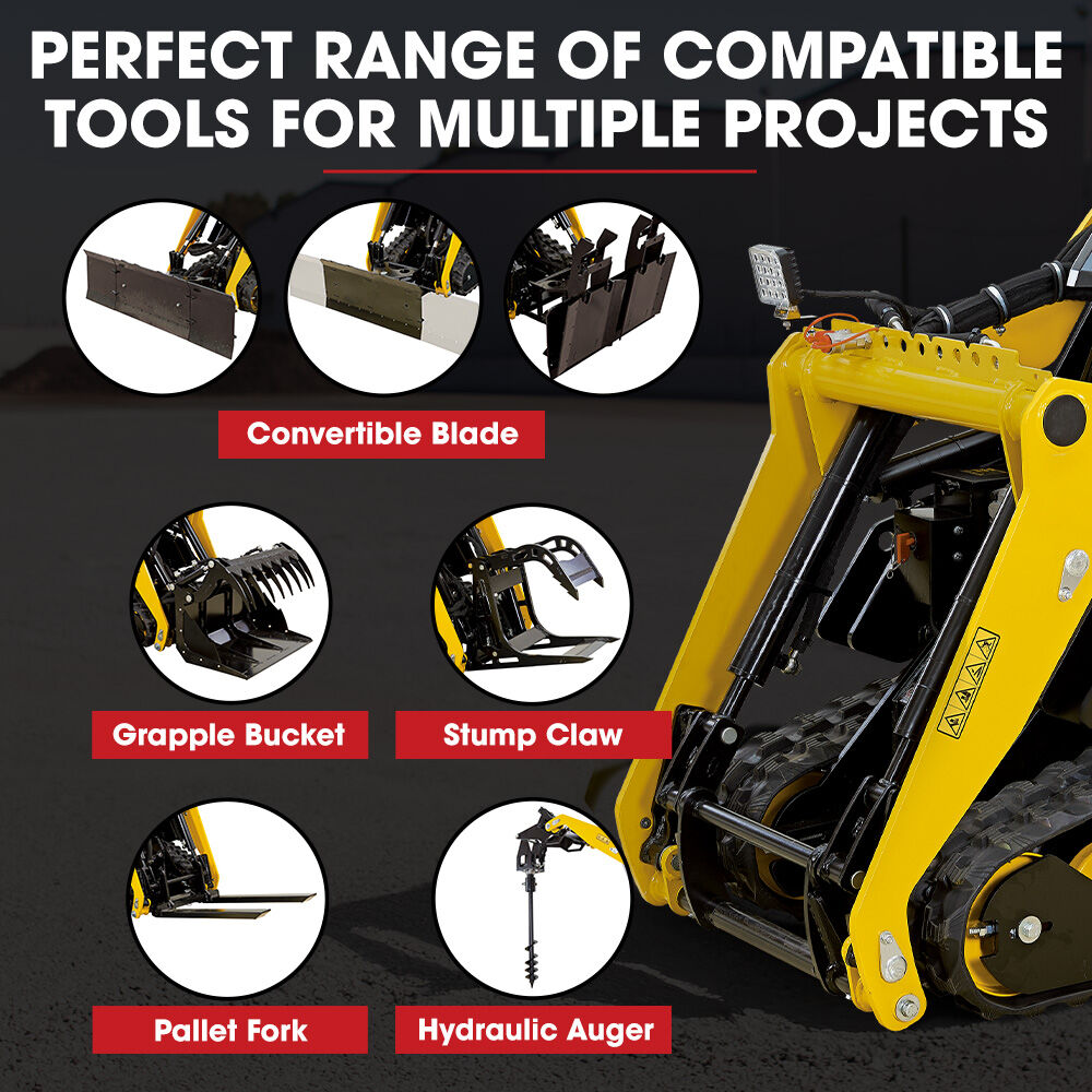BAUMR-AG Plow Blade Accessory for BSR5000 Mini Loader Skid Steer, 840cm Centre Plough Blade 2 x 40cm Extensions, Quick Connect