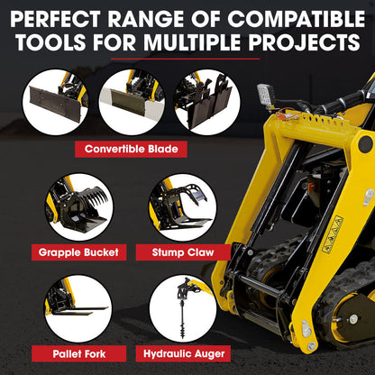 BAUMR-AG Plow Blade Accessory for BSR5000 Mini Loader Skid Steer, 840cm Centre Plough Blade 2 x 40cm Extensions, Quick Connect