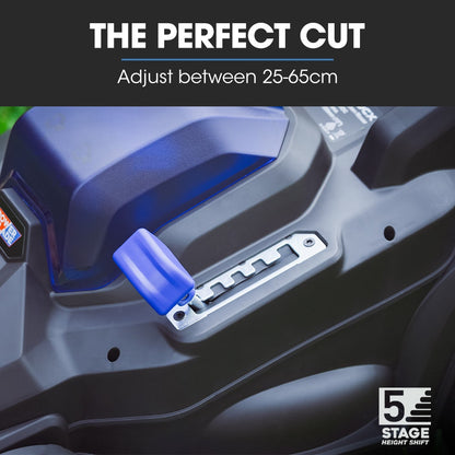 POWERBLADE 350CX 20V 13" Cordless Lawn Mower Kit, Fast Charger, 4Ah Battery, 5 Height, Brushless Electric, 330mm Cutting Path