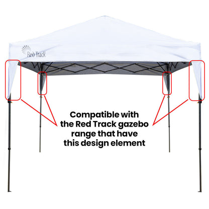 RED TRACK 3x Side Walls for 3x3m Gazebo, White