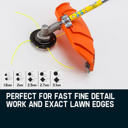 MTM 62cc 7in1 Brush Cutter Garden Multi-Tool , Pole Hedge & Line Trimmer, Bullhorn Handle, 12" Tree Trimming Pruning
