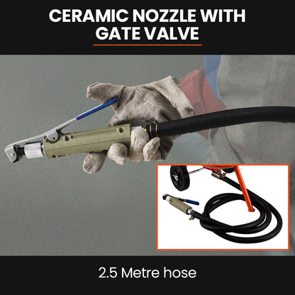 UNIMAC 38L Sandblasting Tank, Pressurised Design with Sandblast Gun Set with Hose