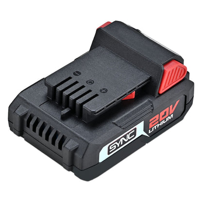 BAUMR-AG 20V 2Ah SYNC Lithium-Ion Battery, Replacement or Spare Battery, Rechargeable