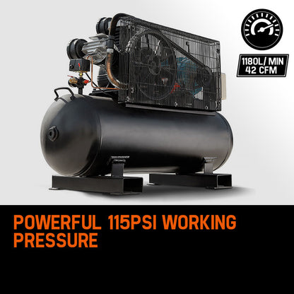 UNIMAC 115PSI 150L 7.5kW Industrial Electric Air Compressor, 20A 415V 3-Phase