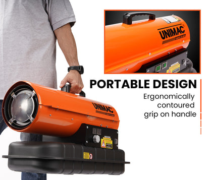 UNIMAC 20KW Portable Industrial Diesel Direct Forced Air Space Heater