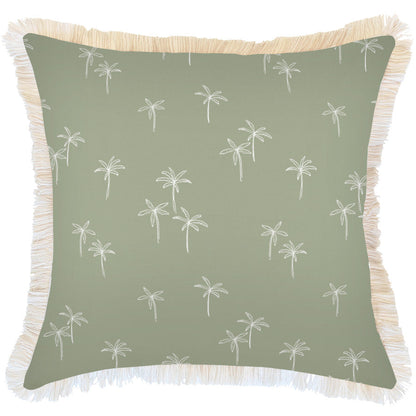 Cushion Cover-Coastal Fringe-Palm Cove Sage-60cm x 60cm