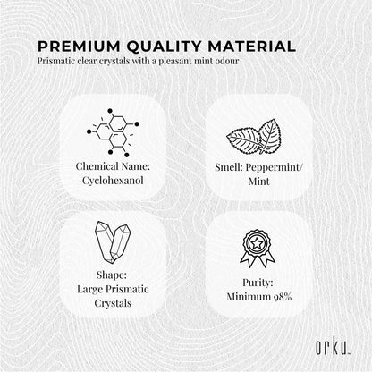 Orku 10g Menthol Crystals - USP Grade L-Menthol Mint Flakes C10H200