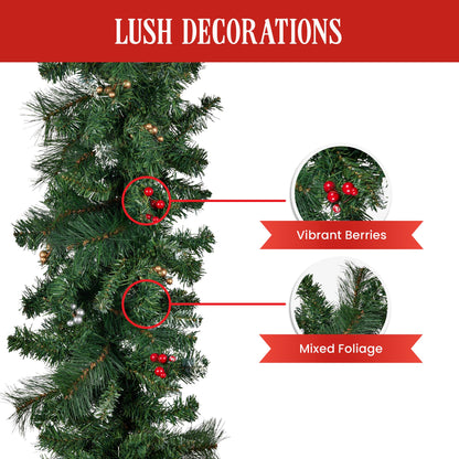 Christabelle 305cm Extra Long Christmas Garland with Berries