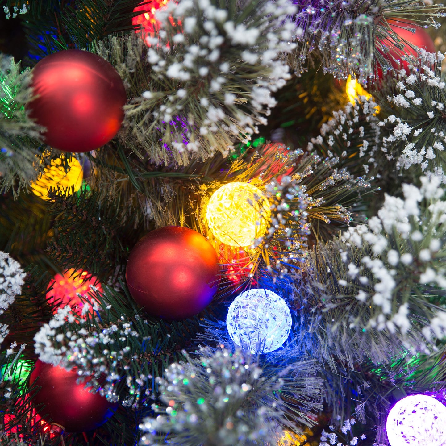 Christabelle Swishmas Snowy Bristle 2.3m Multicolour Pre-Lit Christmas Tree with 1587 Tips