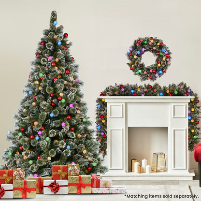 Christabelle Swishmas Snowy Bristle 2.3m Multicolour Pre-Lit Christmas Tree with 1587 Tips