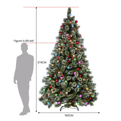 Christabelle Swishmas Snowy Bristle 2.7m Multicolour Pre-Lit Christmas Tree with 2870 Tips