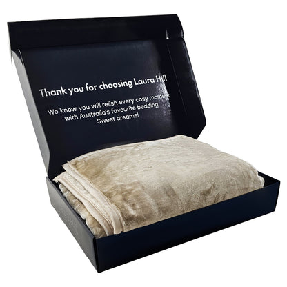 Laura Hill 600-GSM Mink Blanket Queen Size Double-Sided Soft Plush Bed Faux Throw Rug 220 X 240cm Sage