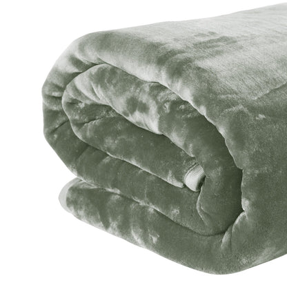 Laura Hill 800-GSM Mink Blanket Queen Size Double-Sided Soft Plush Bed Faux Throw Rug 220 X 240cm Heavy Sage