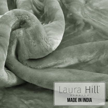 Laura Hill 800-GSM Mink Blanket Queen Size Double-Sided Soft Plush Bed Faux Throw Rug 220 X 240cm Heavy Sage