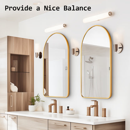 2 Set Wall Arch Mirror Arc Aluminum Frame Bathroom 50x80cm GOLD