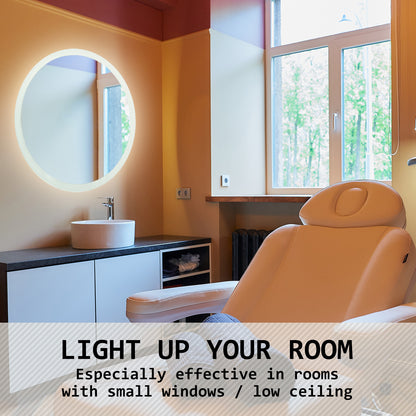 2 Set LED Wall Mirror Round Anti-Fog Bathroom 70cm