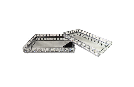 Katie Tray - Rectangle - Set of 2 - Silver