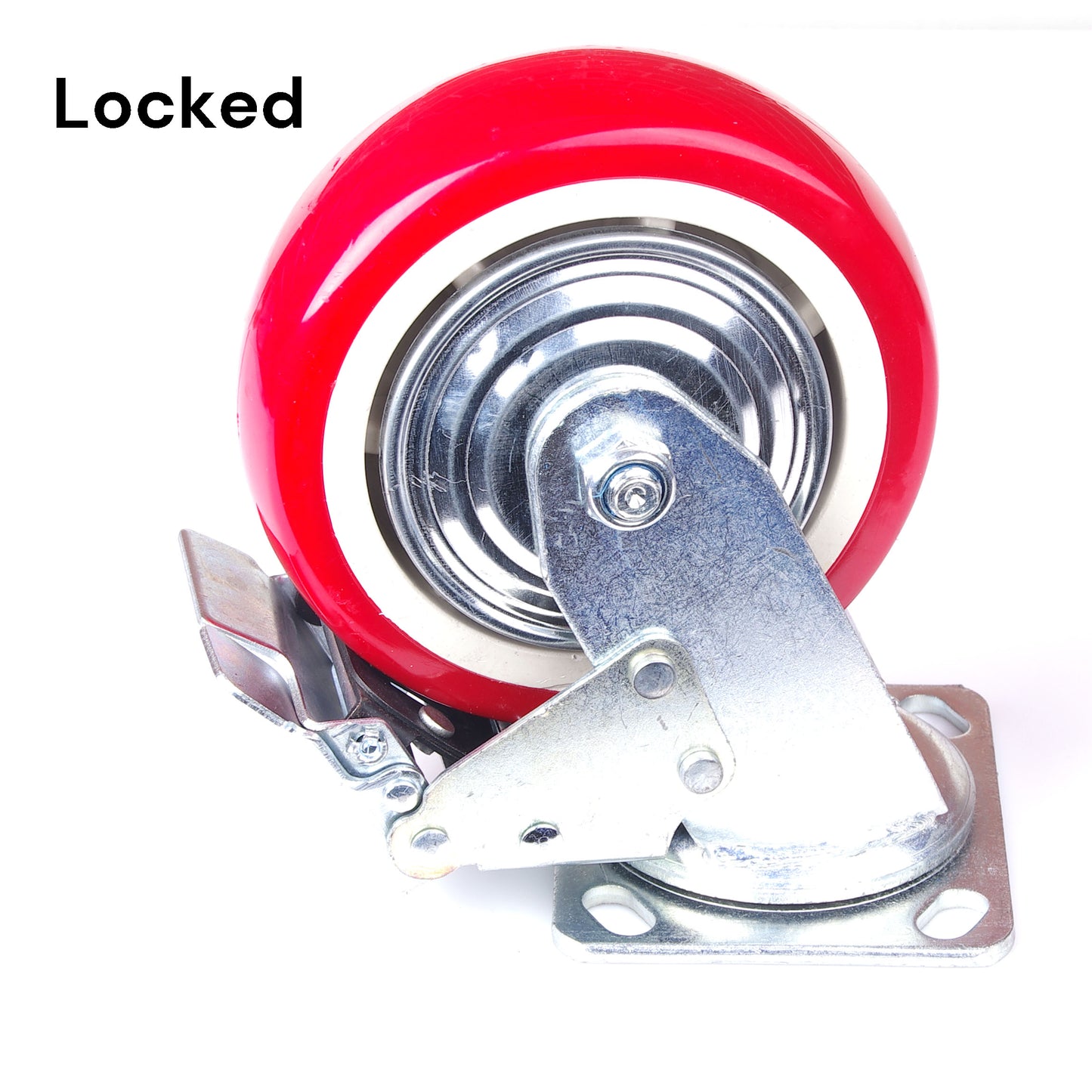 4x 5 inch Industrial  Swivel Brake Locking Caster Castor Wheels Casters 2x swivel 2x fixed for Cart Furniture Workbench