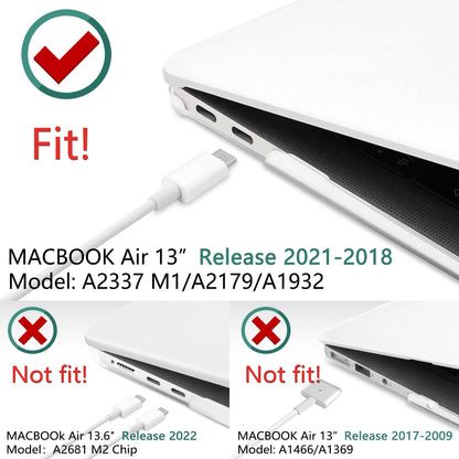 MacBook Air 13 Inch Case 2020 2019 2018, A1932, A2179, A2337 Shell Case Keyboard Cover Clear