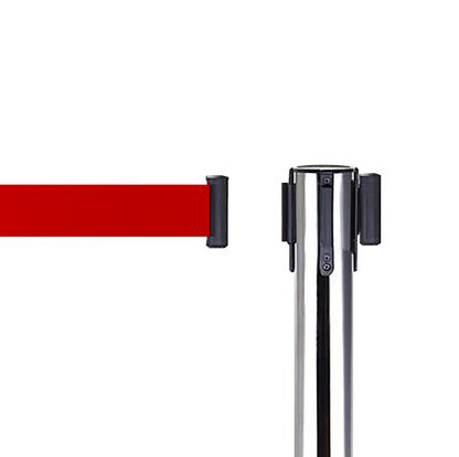 Retractable Queue Crowd Control Barriers | Silver Pole Red Belt
