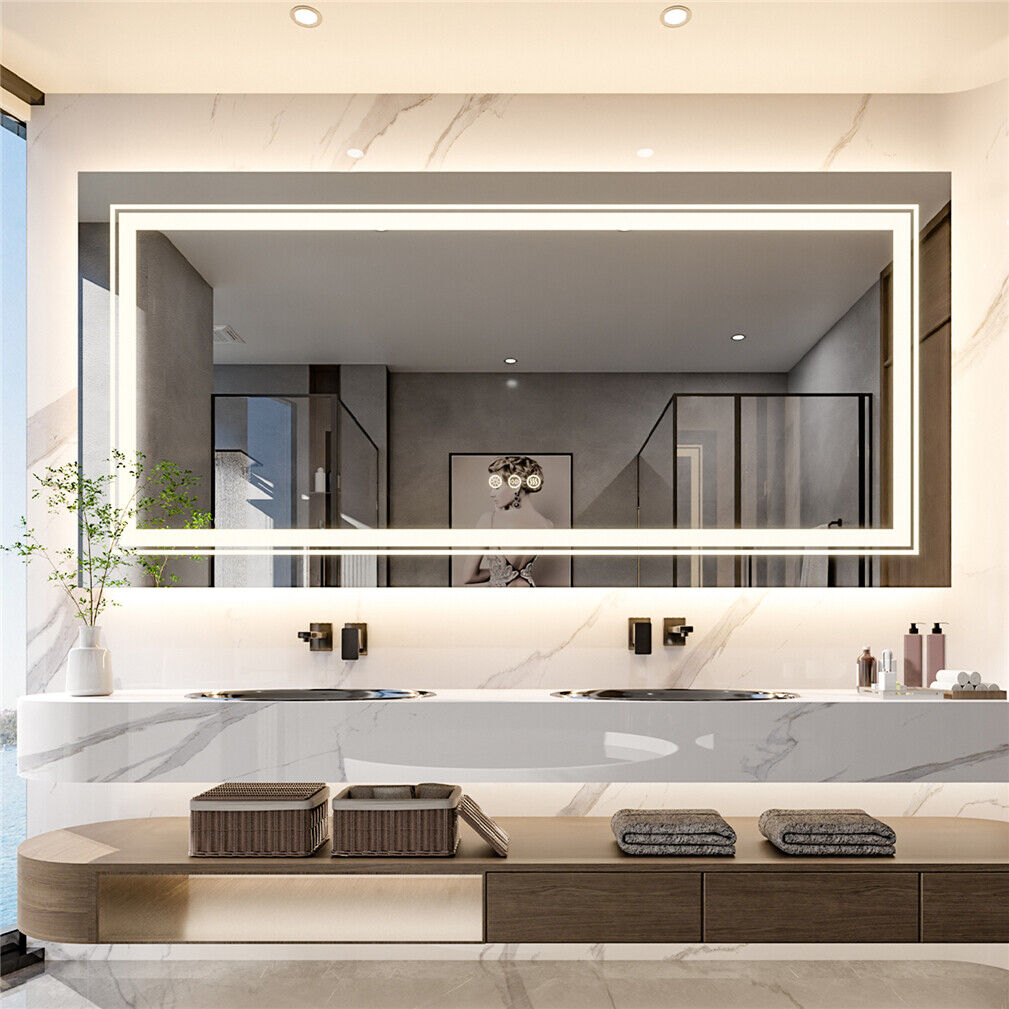 Interior Ave - 120 x 60cm Rectangle Frameless LED Bathroom Mirror