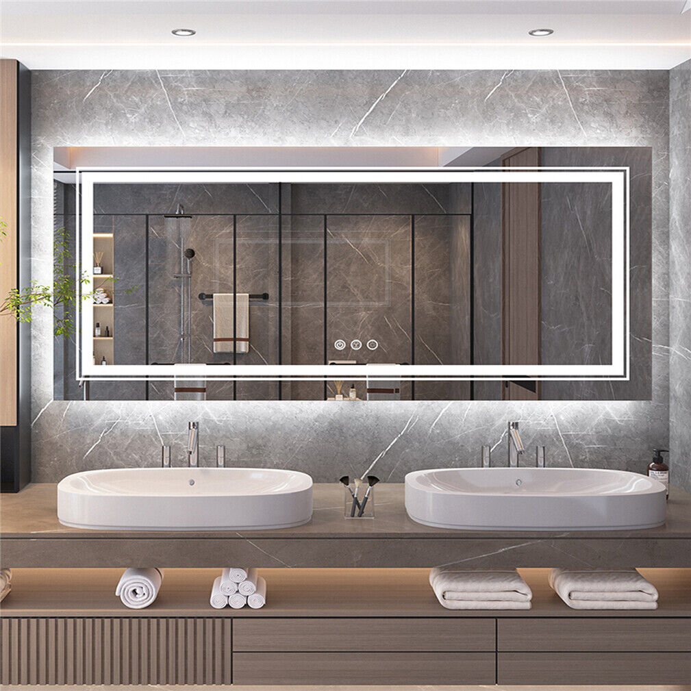 Interior Ave - 120 x 80cm Rectangle Frameless LED Bathroom Mirror