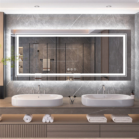 Interior Ave - 120 x 80cm Rectangle Frameless LED Bathroom Mirror