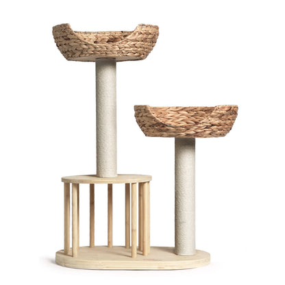 Whisker Wonderland Premium Eco Bamboo Cat Tree Medium - Natural Bamboo Structure, Safe & Stable, Multi-Functional Cat Furniture, Climbing & Scratching