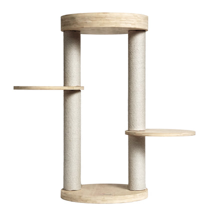 Whisker Wonderland Premium Eco Bamboo Cat Tree Small - Natural Bamboo Structure, Safe & Stable, Multi-Functional Cat Furniture, Climbing & Scratching