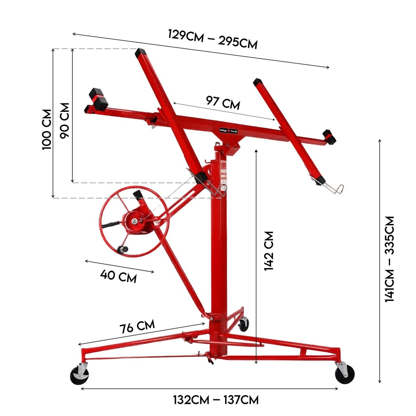 11FT Drywall Panel Lifter Gyprock Plasterboard Sheet Board Hoist Lift