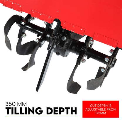 7HP Tiller Cultivator 4 Strokes Rotating Tines Power Handheld Rotary Hoe 4 Blades