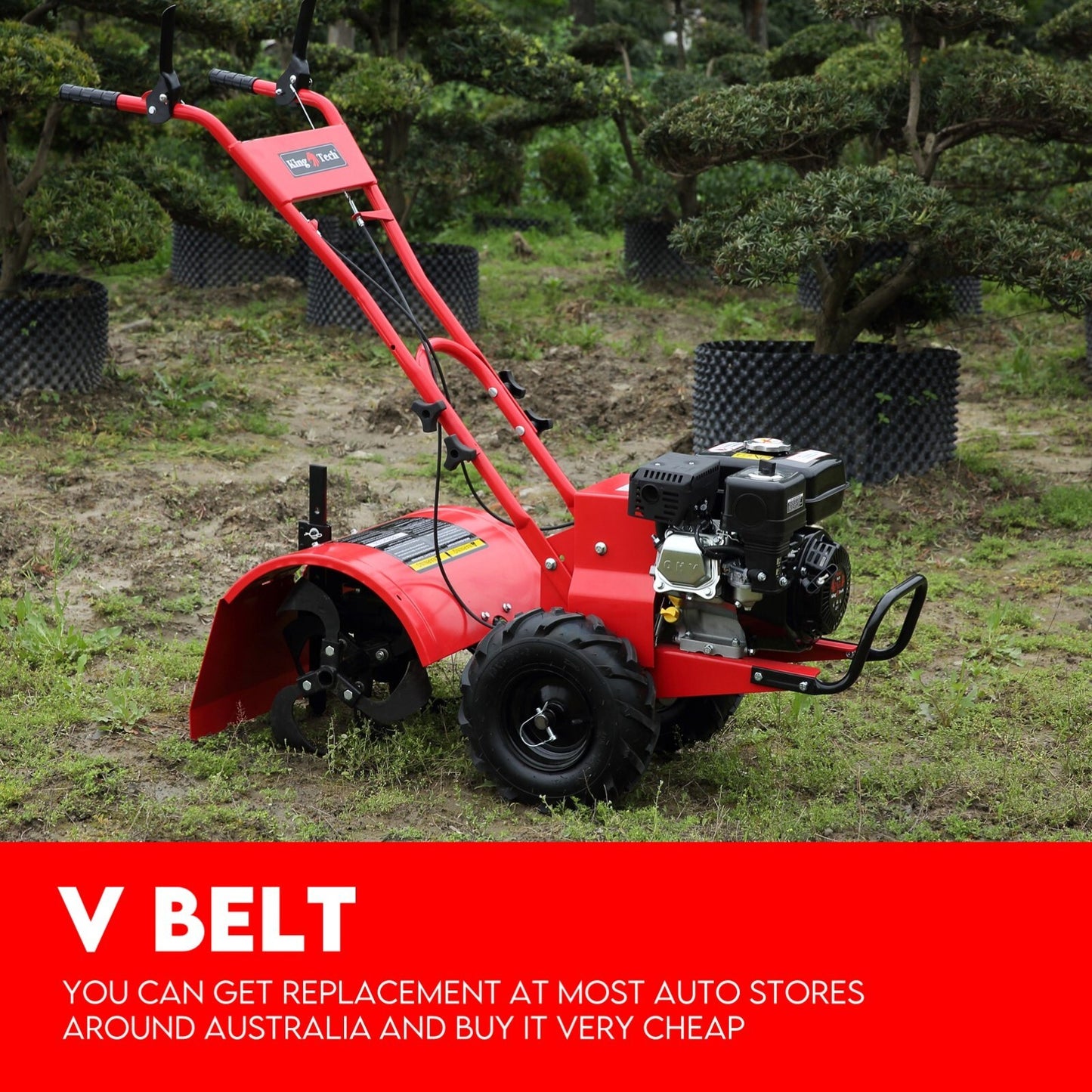 7HP Tiller Cultivator 4 Strokes Rotating Tines Power Handheld Rotary Hoe 4 Blades