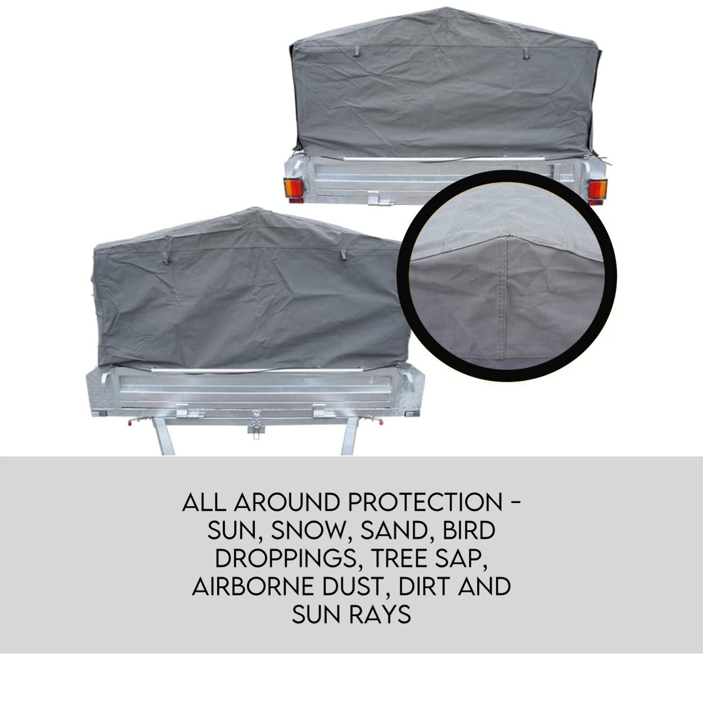 Box Cage Trailer Cover Canvas Tarp for 7x4 ft 600mm High Cage