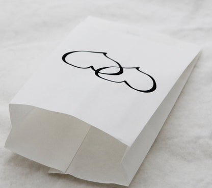 150 Pack Wedding Cake Bags Greaseproof Wax Paper Slice Take Home Favour Large Heart