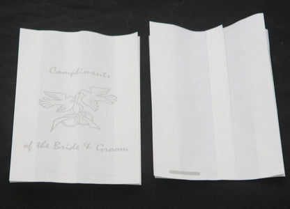 200 Pack Wedding Cake Bags Greaseproof Wax Paper Slice Take Home Favour Silver Doves