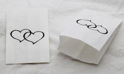 50 Pack Wedding Cake Bags Greaseproof Wax Paper Slice Take Home Favour Large Heart