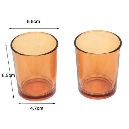 20 Pack Orange Glass Votive Tealight Candle Holders House Party Centerpiece Xmas Wedding Decor Glass Candlestick Party Decorations Bridal Baby Shower Event