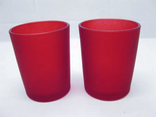 20 Pack Red Frosted Glass Votive Tealight Candle Holders Valentines Day Xmas Wedding Decor Glass Candlestick Party Decorations Bridal Baby Shower Event