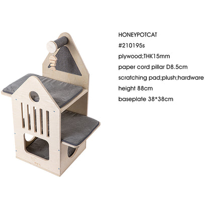 HONEYPOTCAT Cosy Cat Villa - 87.5cm