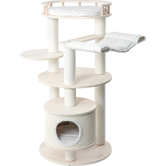 HONEYPOTCAT Enduring Comfort Sisal & Wood Tree - 128cm